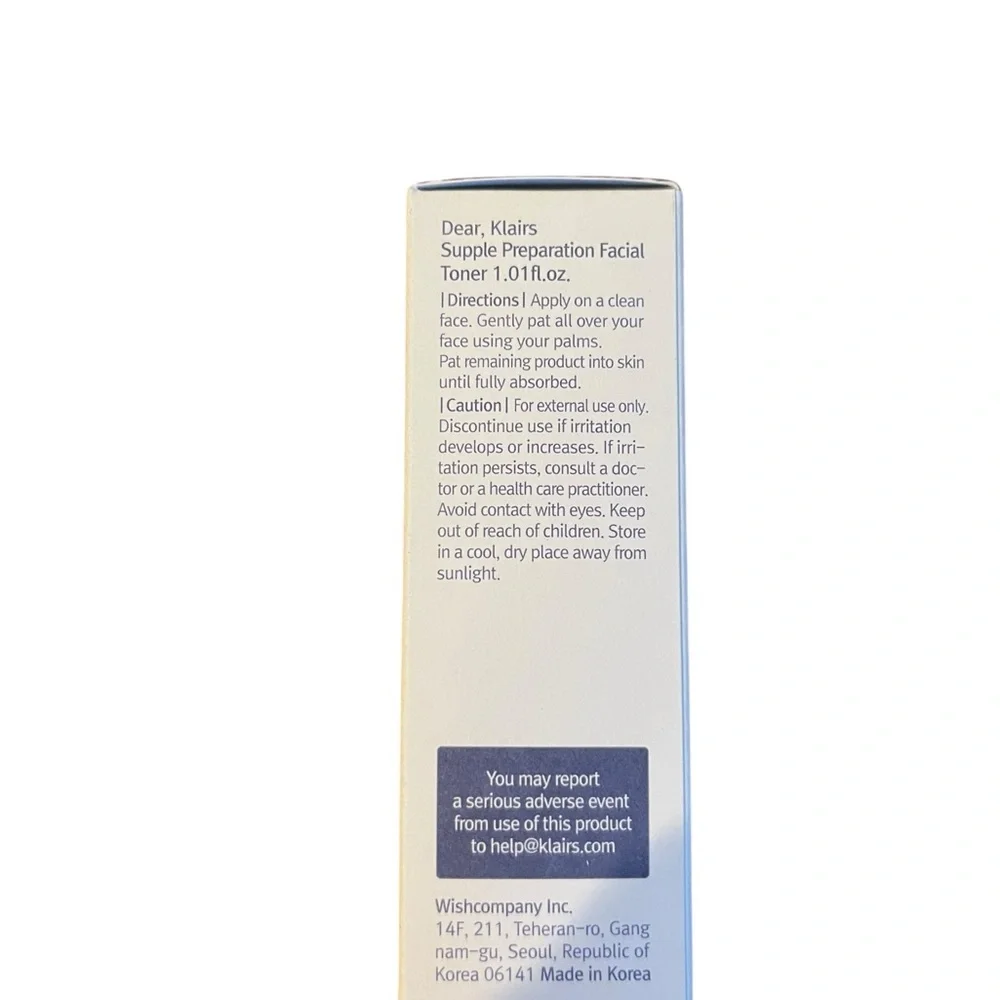 Klairs Supple Preparation Facial Toner 1oz Travel Size New In Box Sealed‎